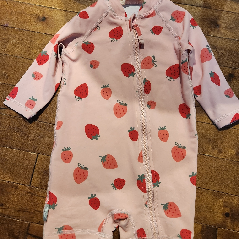 Jan & Jul Long Sleeve 1-pc UV Jumpsuit Rash Guard Strawberry